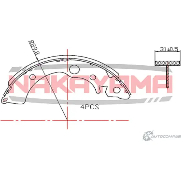 Колодки тормозные барабанные, комплект NAKAYAMA HS7178NY 1425563397 J5QR90 W9NXR5 P изображение 0