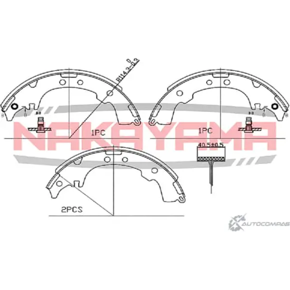 Колодки тормозные барабанные, комплект NAKAYAMA 1425572916 HS7232NY YTWCY LY 5TS4TN изображение 0