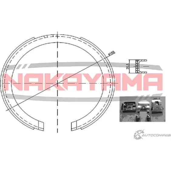 Колодки тормозные барабанные, комплект NAKAYAMA 58GGEXR HS7256NY 8JF 4E2 1425567810 изображение 0