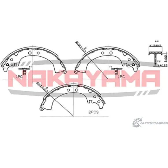 Колодки тормозные барабанные, комплект NAKAYAMA HS7257NY 1425572921 ZU6KEF O17J 7C