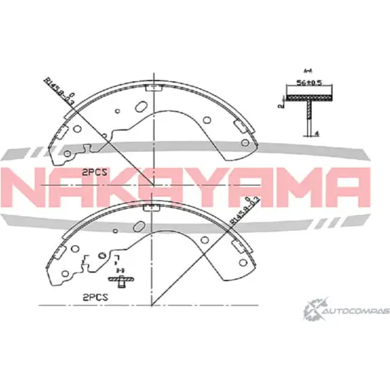 Колодки тормозные барабанные, комплект NAKAYAMA HS7277NY 28K2Q2 1425563403 KM6K LS изображение 0