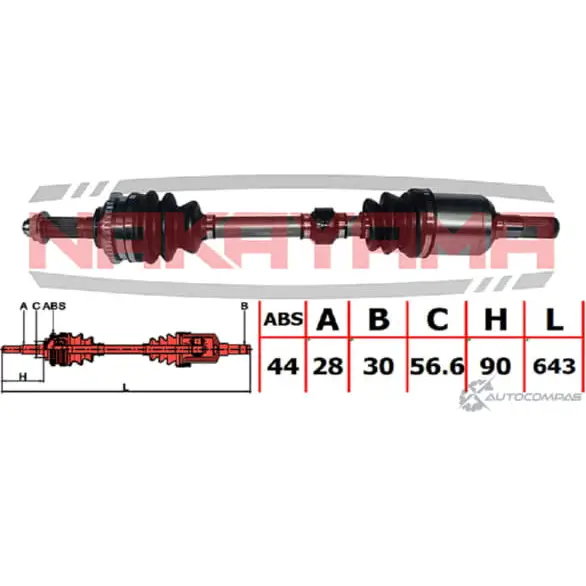 Вал приводной, передний левый NAKAYAMA ZKHO W4F ND1090NY FP82BJ 1425568219 изображение 0