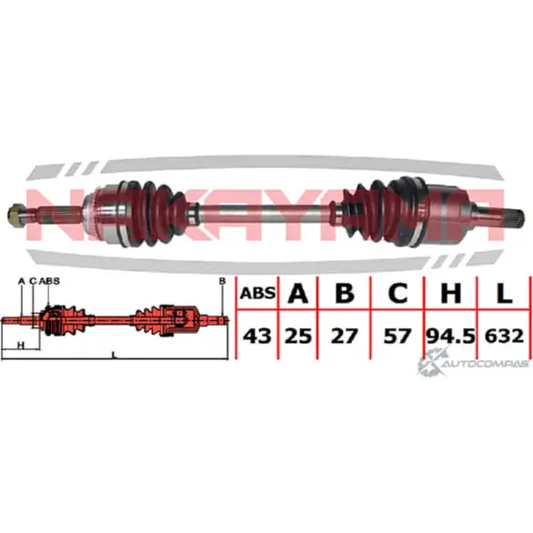 Вал приводной, передний левый NAKAYAMA TDLE5 V 1425569160 ND1103NY OXL9G4