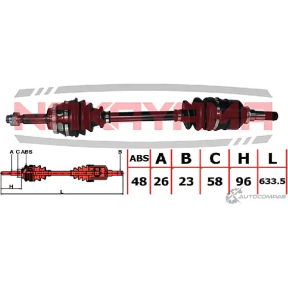 Вал приводной, передний левый NAKAYAMA ND2756NY W 6QGBQC 859QR 1425574035