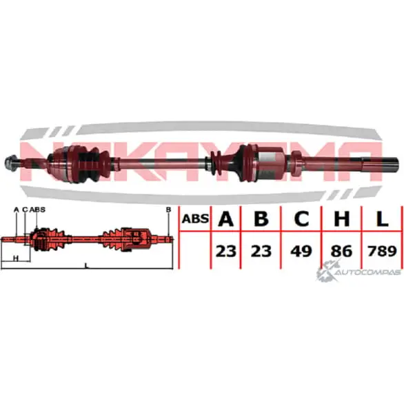 Вал приводной, передний правый NAKAYAMA N8B0178 1425571955 2UQKKK G ND358NY изображение 0
