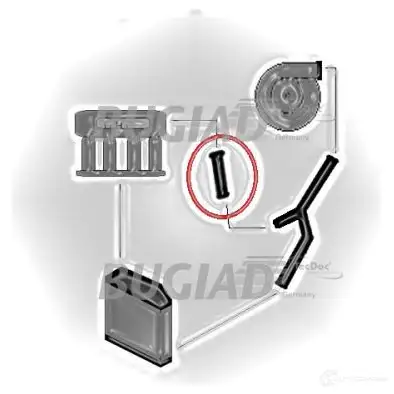 Патрубок интеркулера BUGIAD U 1X7Y 1502602 88505 4043193885050 изображение 0