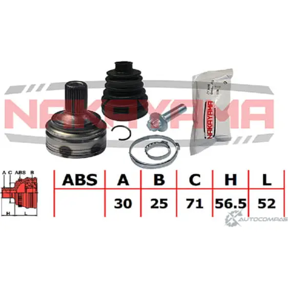 Шрус внешн. К-кт NAKAYAMA J GN0G 1425562483 NJ2052NY EDY26