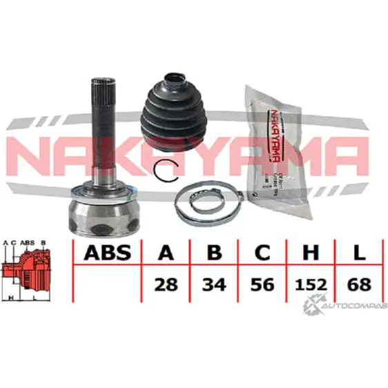 Шрус внешний, к-кт NAKAYAMA NJ358NY 1425566921 8VDBXOA ID7 6QC