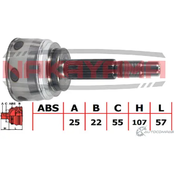 Шрус внешний, к-кт NAKAYAMA NJ397NY Y5L 9HVE 1425568248 XITXY