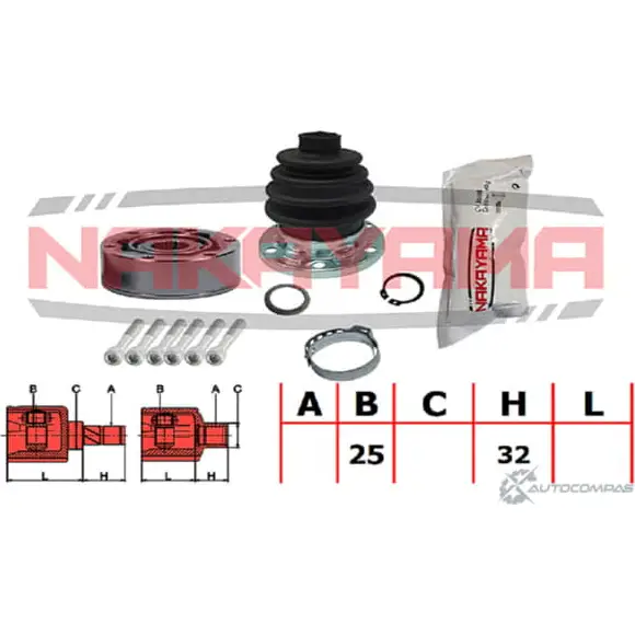 Шрус внутренний, к-кт NAKAYAMA 1 KMCQ NJ7022NY 1425562968 TEXX4