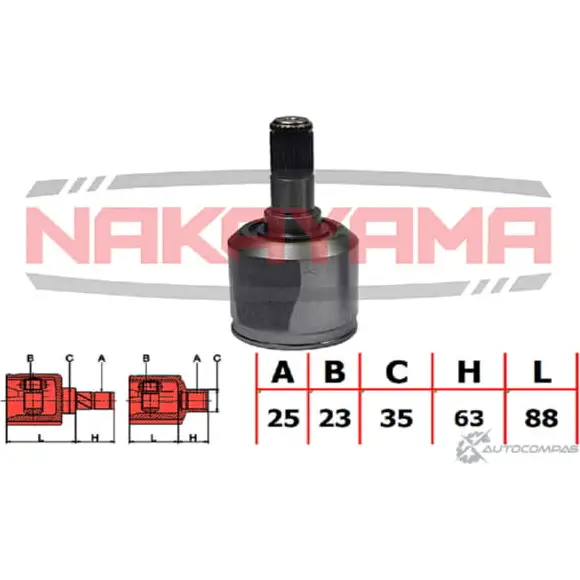 Шрус внутр. К-кт NAKAYAMA 7 FF6JX 1425566976 NJ7261NY WE90EH0