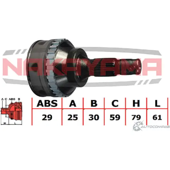Шрус внешний, к-кт NAKAYAMA 1Q56D3 NJ753NY 1425567675 U3 G5T