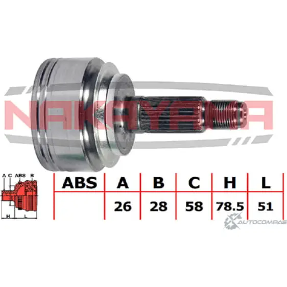 Шрус внешний, к-кт NAKAYAMA SE LY5 CS6Z8 1425565521 NJ762NY