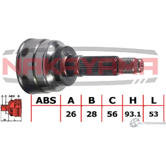 Шрус внешний, к-кт NAKAYAMA 1FK70 1425568289 NJ778NY TZSU 7S