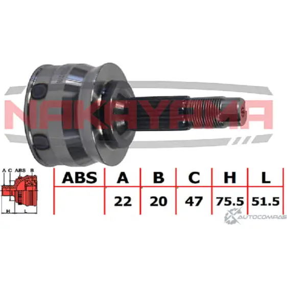 Шрус внешн. К-кт NAKAYAMA K OL2F 1425562980 NJ885NY 469ZY5O
