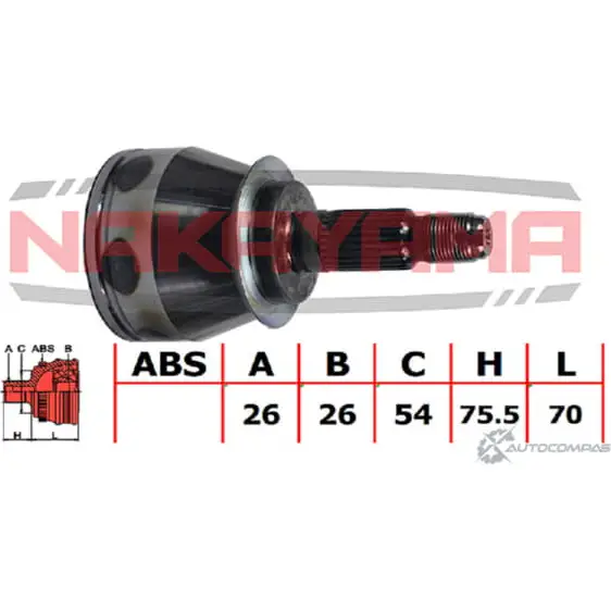 Шрус внешний к-кт NAKAYAMA 2D4HIDI 1425561623 8XR 0VJ NJ989NY