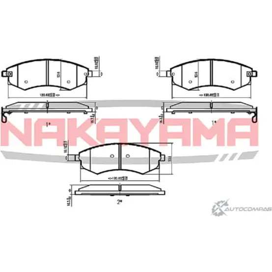 Колодки тормозные дисковые, комплект NAKAYAMA 1425567026 P0144NY X6C 1YS DEYIM9I