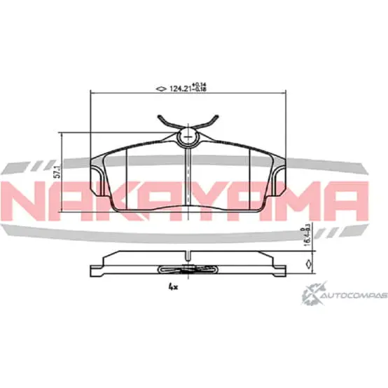 Колодки тормозные передние, дисковые NAKAYAMA P0167NY N7VUY1 N1RP PP 1420934024