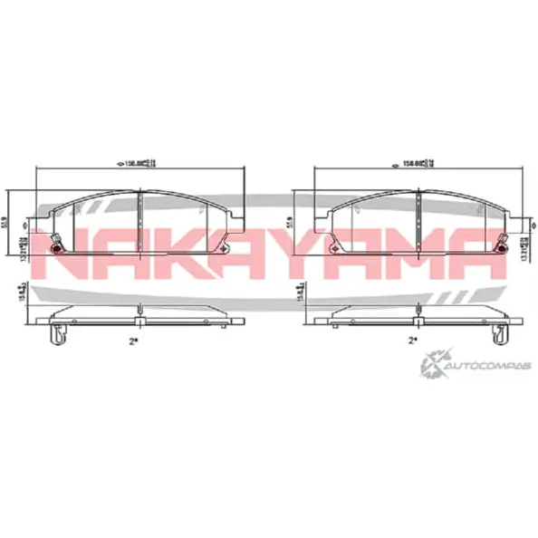 Колодки тормозные передние, дисковые NAKAYAMA AGWI FU8 1420933946 5ZCMXJ P0176NY изображение 0