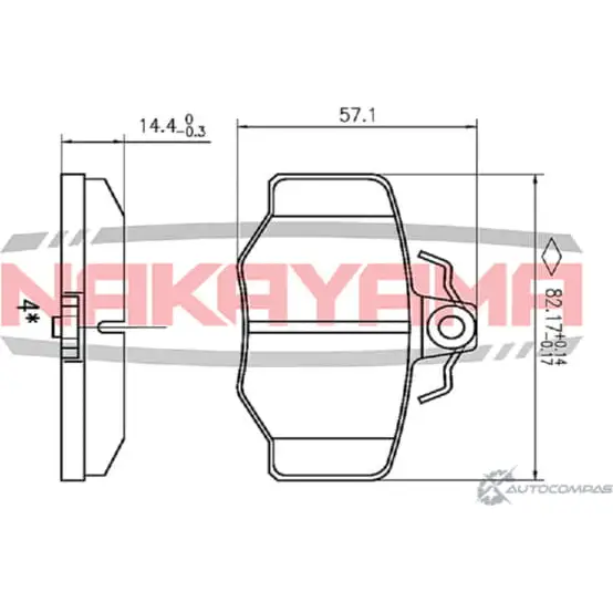 Колодки задние дисковые NAKAYAMA 1422913629 96LBE1 P0185NY 7M0 FOA6 изображение 0