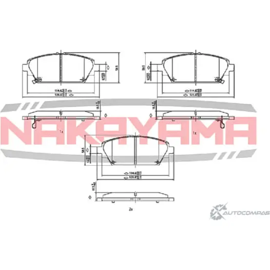 Колодки тормозные передние, дисковые NAKAYAMA P0187NY 0L0AC GI O1YA0 1420934285