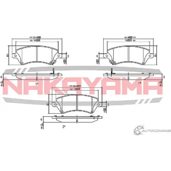 Колодки тормозные дисковые, комплект NAKAYAMA P0291NY CSYL0 P PBX32KM 1425574201