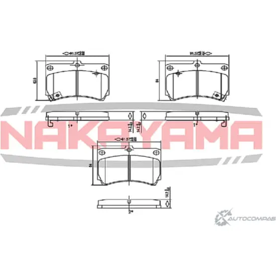 Колодки тормозные дисковые, комплект NAKAYAMA PK75 6SV 1425568297 YP96Z P0324NY
