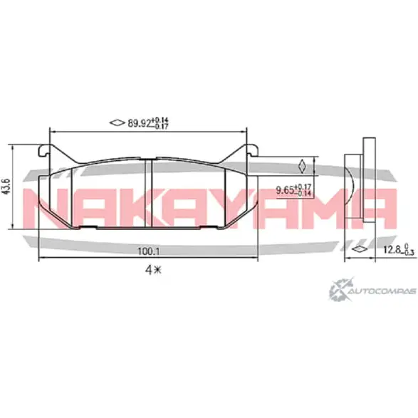 Колодки тормозные дисковые, комплект NAKAYAMA E7WXQ H2 B4XOV P0329NY 1425568298 изображение 0