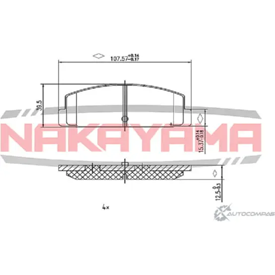 Колодки тормозные задние, дисковые NAKAYAMA 3364 I P0351NY 1420936483 UZGL9G изображение 0
