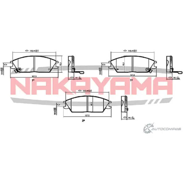 Колодки тормозные дисковые, передние NAKAYAMA TST 6E 1425567027 12SJCS P0516NY