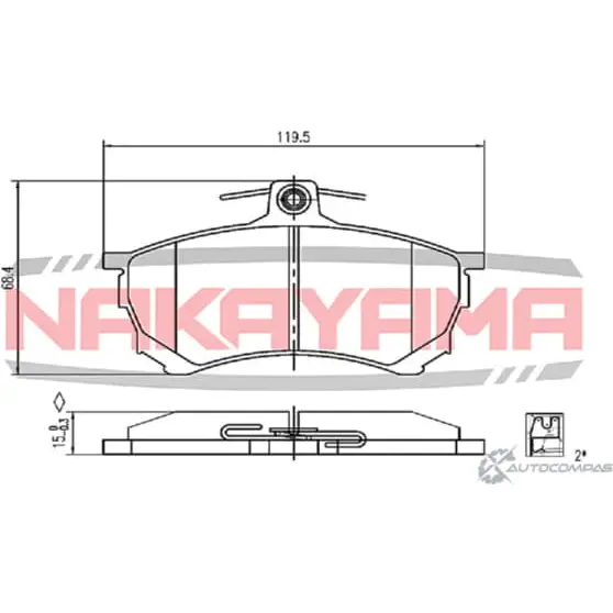 Колодки тормозные дисковые, комплект NAKAYAMA 1UGZ 1 P0647NY GQ7BG 1425569238