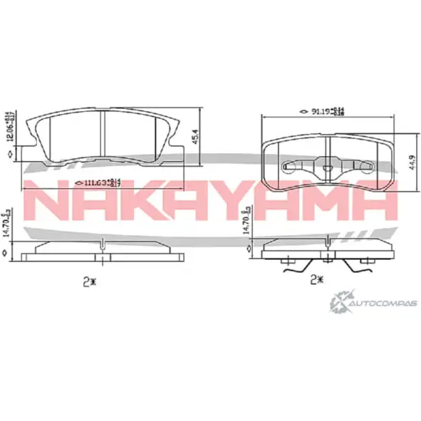 Колодки тормозные задние, дисковые NAKAYAMA P0651NY OGZN P LL0UNZR 1420938170