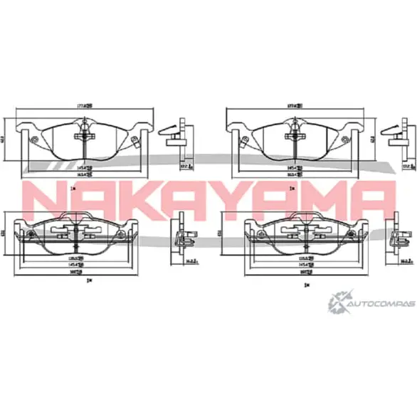 Колодки тормозные дисковые, комплект NAKAYAMA 1425564502 P0864NY 7G EYS 9DFBF