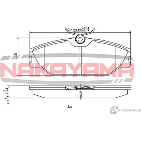 Колодки тормозные дисковые, комплект NAKAYAMA 1425572010 66OULC P0893NY 2V43 G