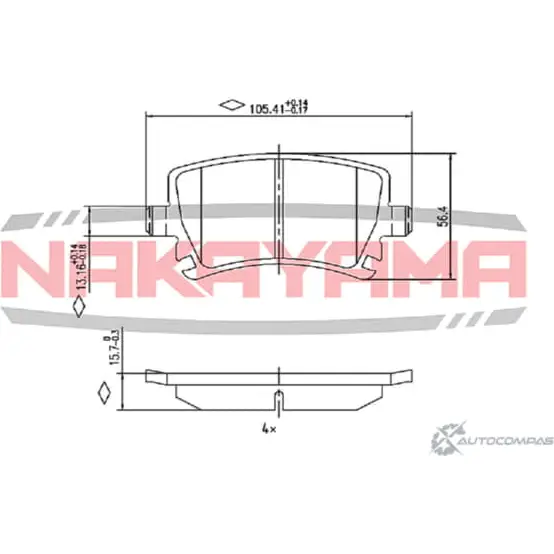 Колодки тормозные дисковые, комплект NAKAYAMA CU1QCS P0896NY 1425575666 XZZH 9