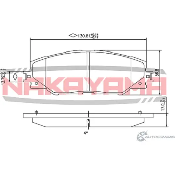 Колодки тормозные дисковые, комплект NAKAYAMA P2022NY NTN 8AP 1425574203 W6LMZ5