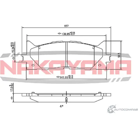 Колодки тормозные передние, дисковые NAKAYAMA HFZ889 I P2028NY 5DZ70V 1420936338 изображение 0