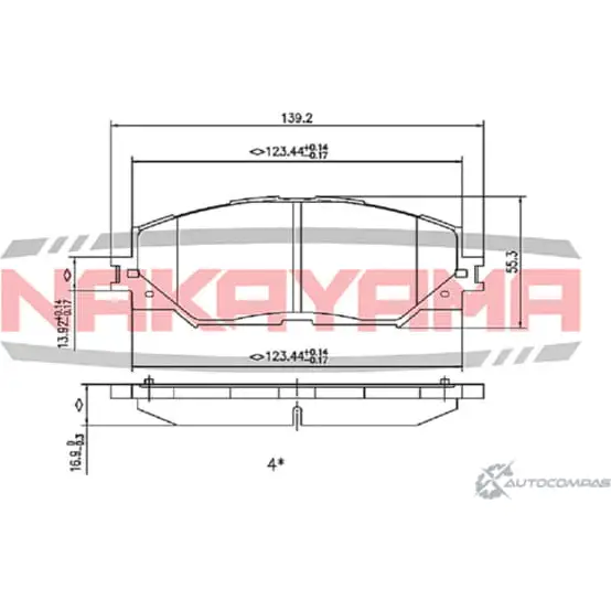 Колодки тормозные дисковые, комплект NAKAYAMA P2029NY 8PIAZ8U KH 4YTL 1425574204