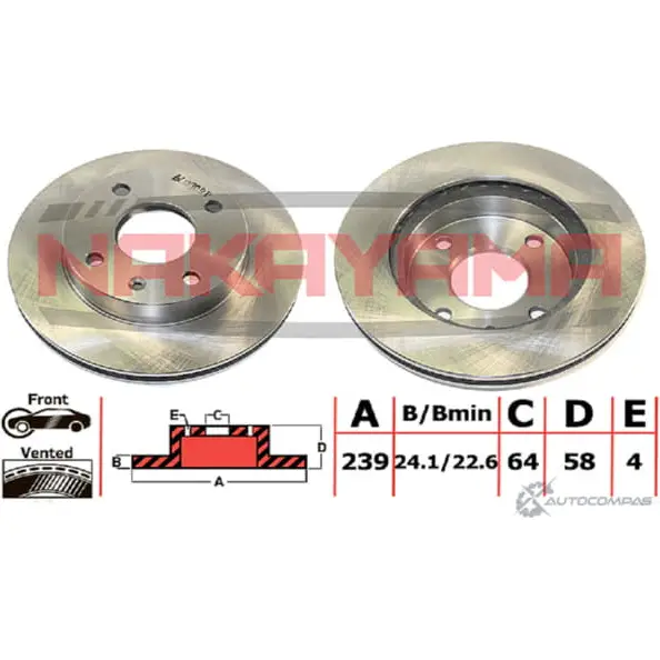 Тормозной диск NAKAYAMA KS G1L Q4329 1425563696 3L2KH