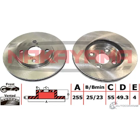 Тормозной диск NAKAYAMA KEOUHTP K TS68CD 1425574256 Q4356