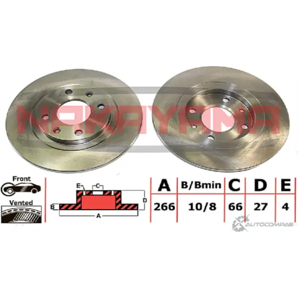 Тормозной диск NAKAYAMA 71UEM Q4443 1425571496 DB8RS 4