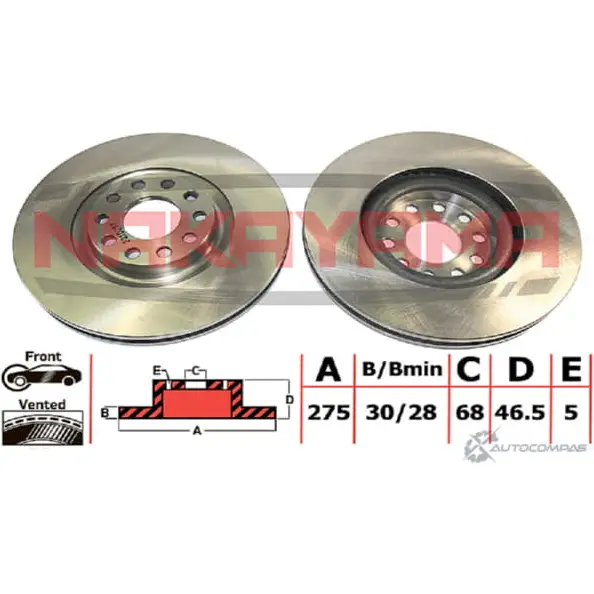 Тормозной диск NAKAYAMA 1425575707 32W34 DZ H10HBYR Q4654