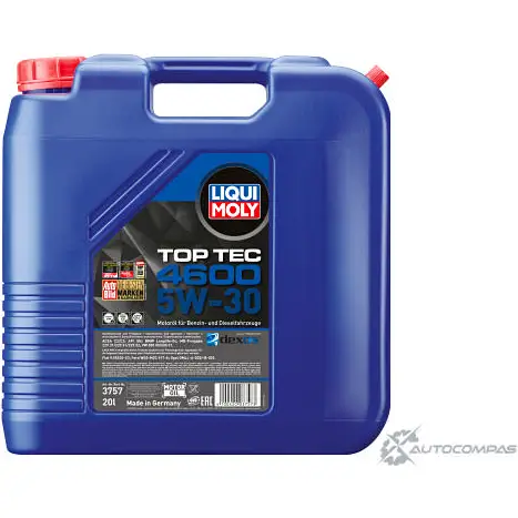 Моторное масло Top Tec 4600 5W-30 LIQUI MOLY ACEA B4 1876303 ACEA A3 3757