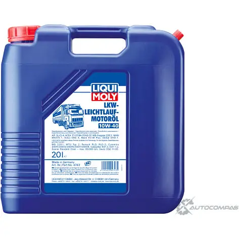 Моторное масло LKW-Leichtlauf-Motoröl 10W-40 LIQUI MOLY 4743 ACEA B4 ACEA A3 1876434