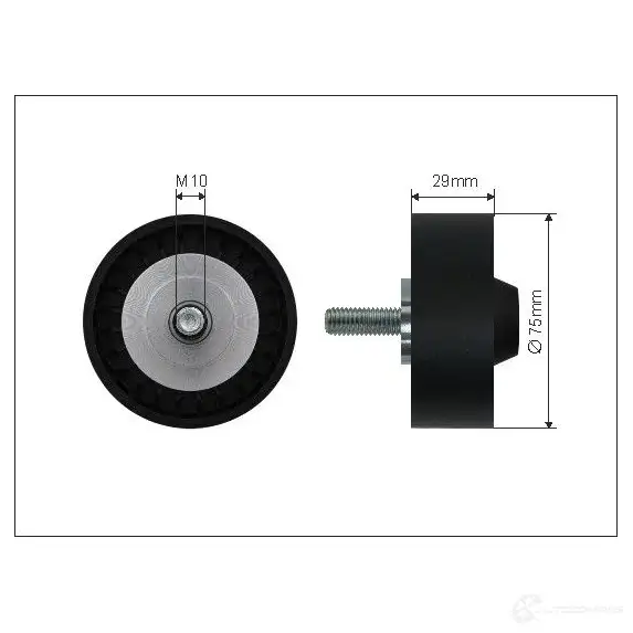 Обводной ролик приводного ремня CAFFARO 19899 3833416 5901812504012 N2HWD 3K изображение 0