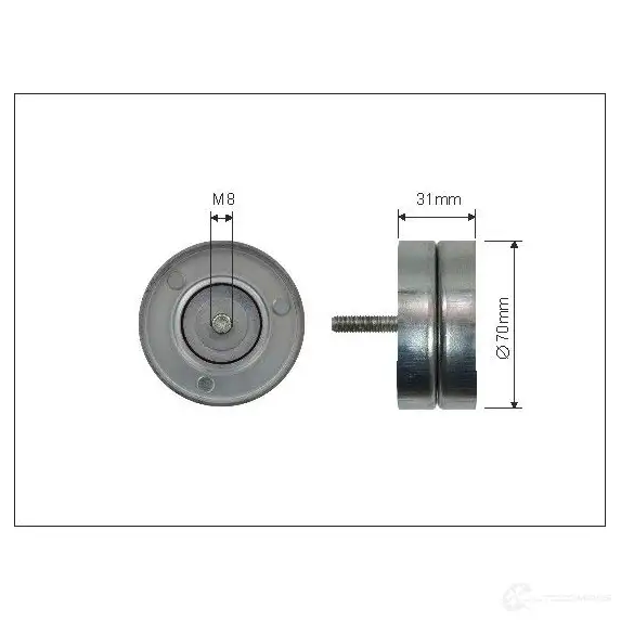 Обводной ролик приводного ремня CAFFARO 5901958655562 500151 6U 803 3833951