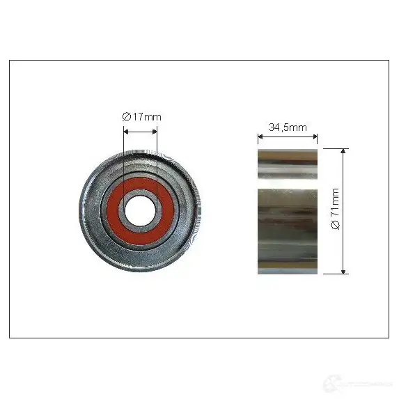 Обводной ролик приводного ремня CAFFARO 5901812507112 500000 3833800 V27K8 UD