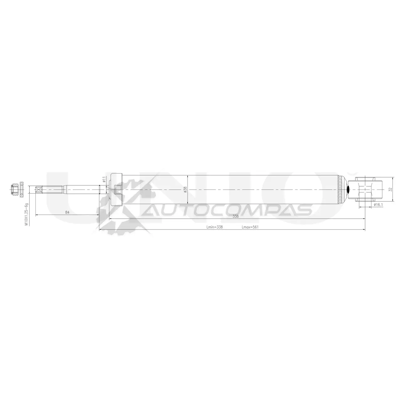 Амортизатор газовый задней подвески UNIO 6NCM6A I SAB-10406 1441312553