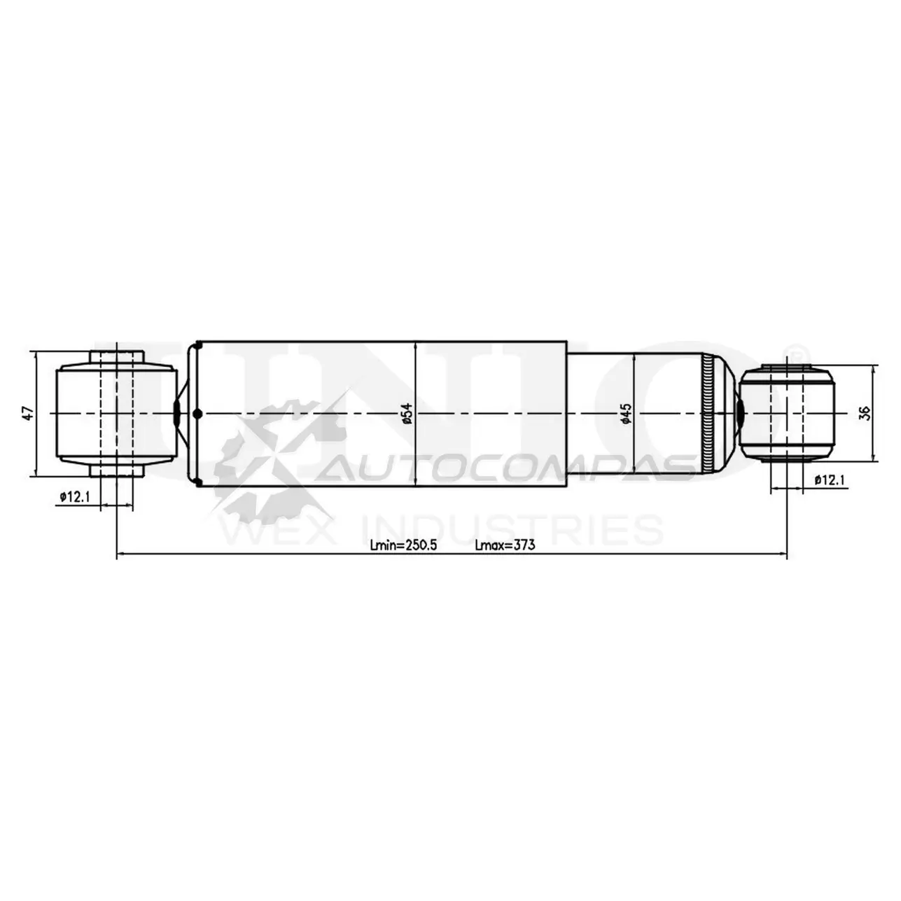 Амортизатор газовый задней подвески UNIO 1441312556 2SQC 62 SAB-10692