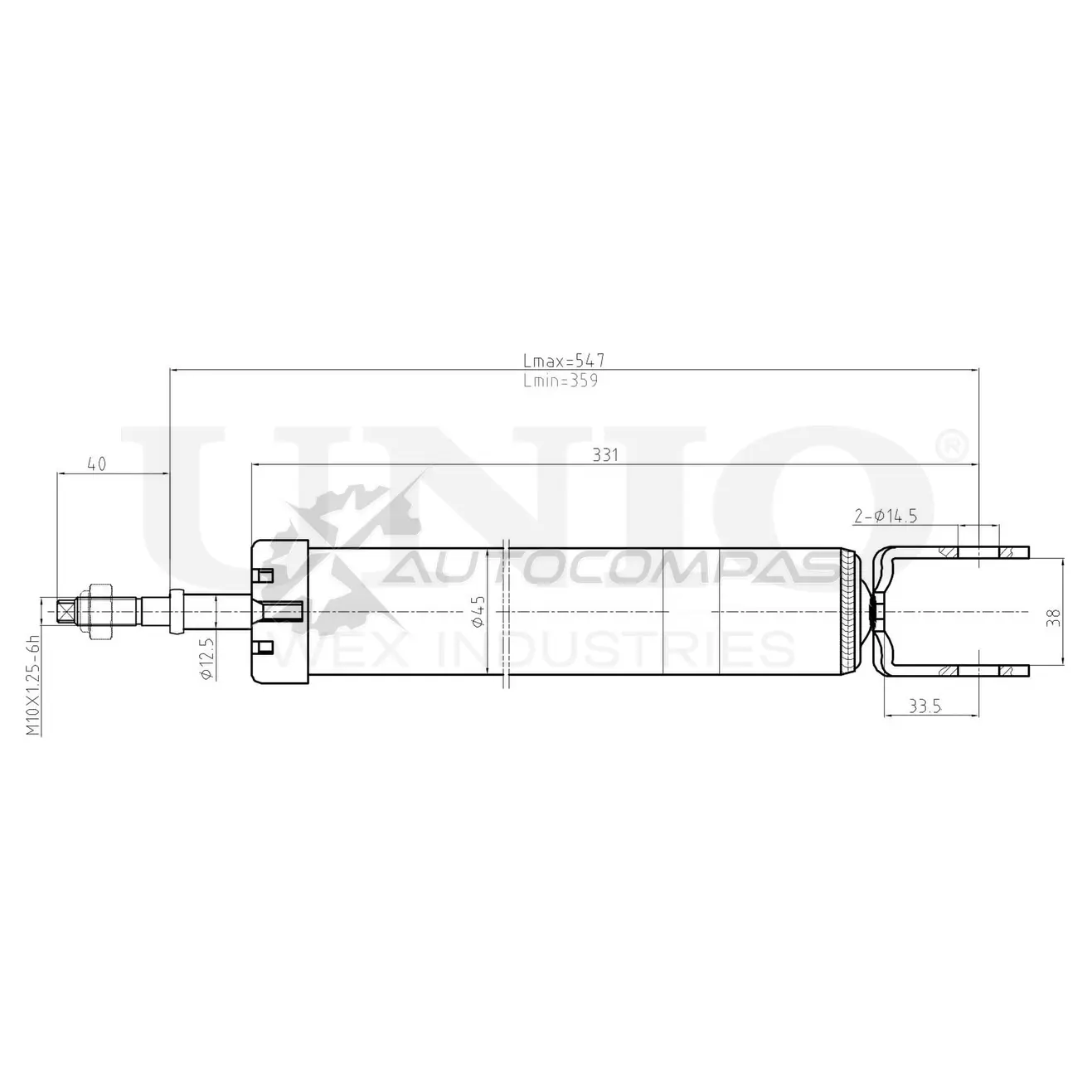 Амортизатор газовый задней подвески UNIO SAB-10482 1441312557 I7 6OQ